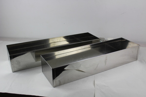 Thumbnail image of Set of 2 Stainless Steel Planters 56 cm l x 15 cm w x 10 cm h