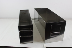 Thumbnail image of 2 Stainless Steel Planters 49x12x18 cm & 47x18x20 cm  Upcycled