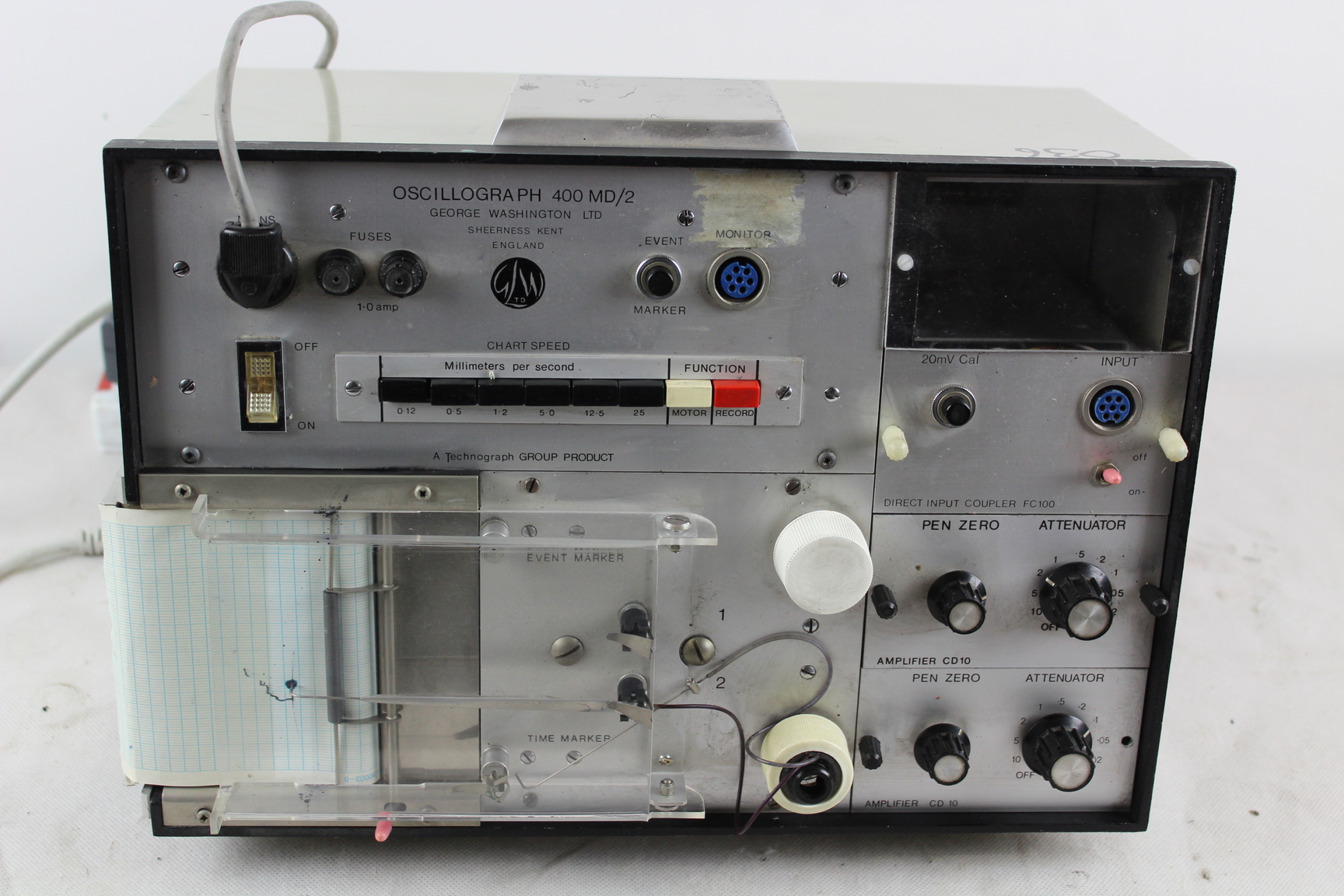 Image of George Washington Ltd Oscillograph 400 MD/2 (Technograph) Oscilloscope + Paper 