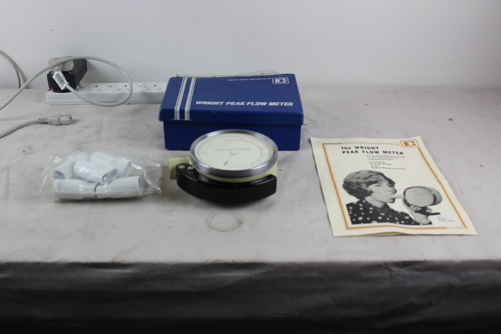 Image of Vintage Wright Peak Flow Meter w/original box and instructions
