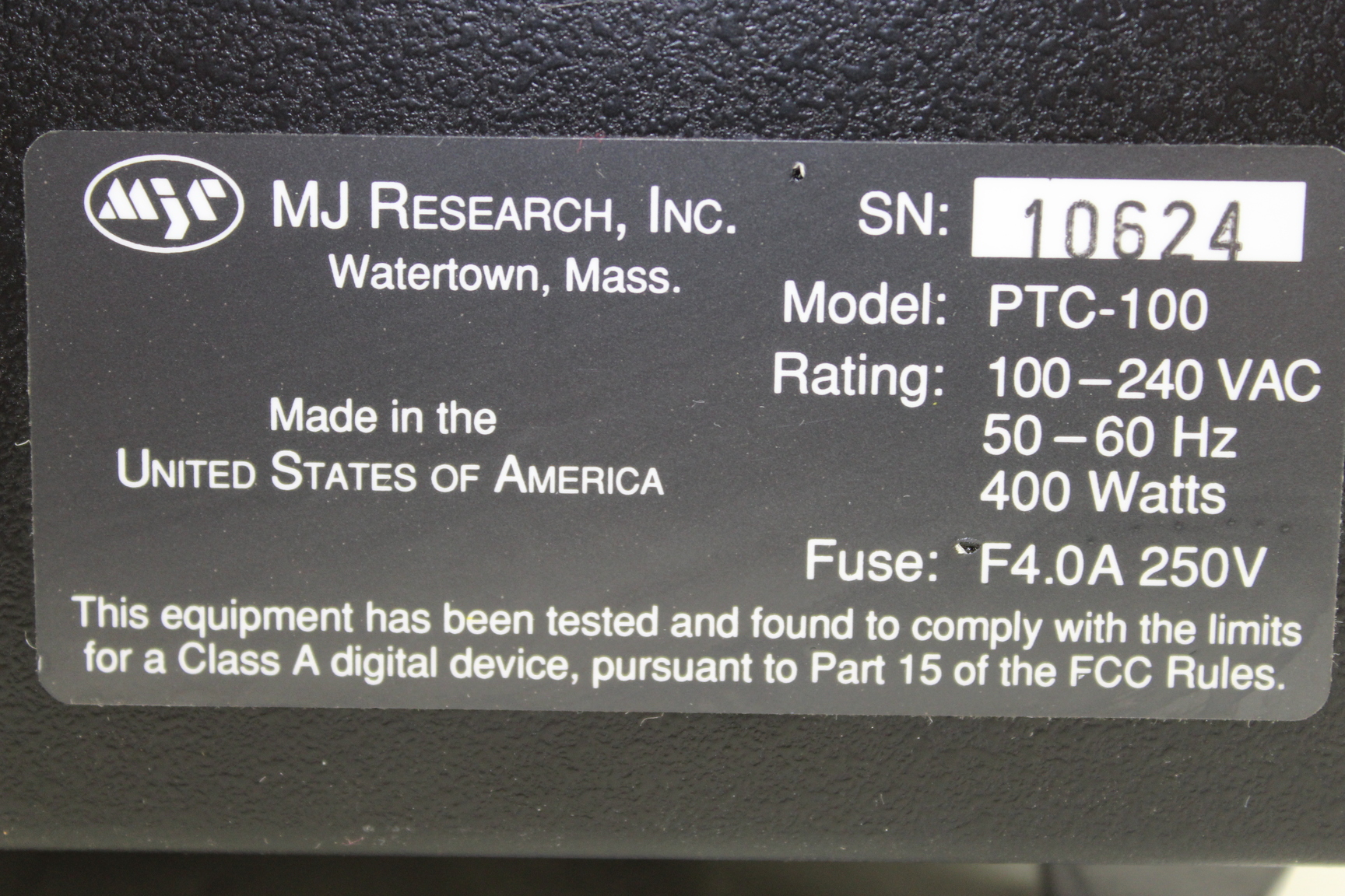 Image of MJ Research PTC100 Programmable Thermal Controller