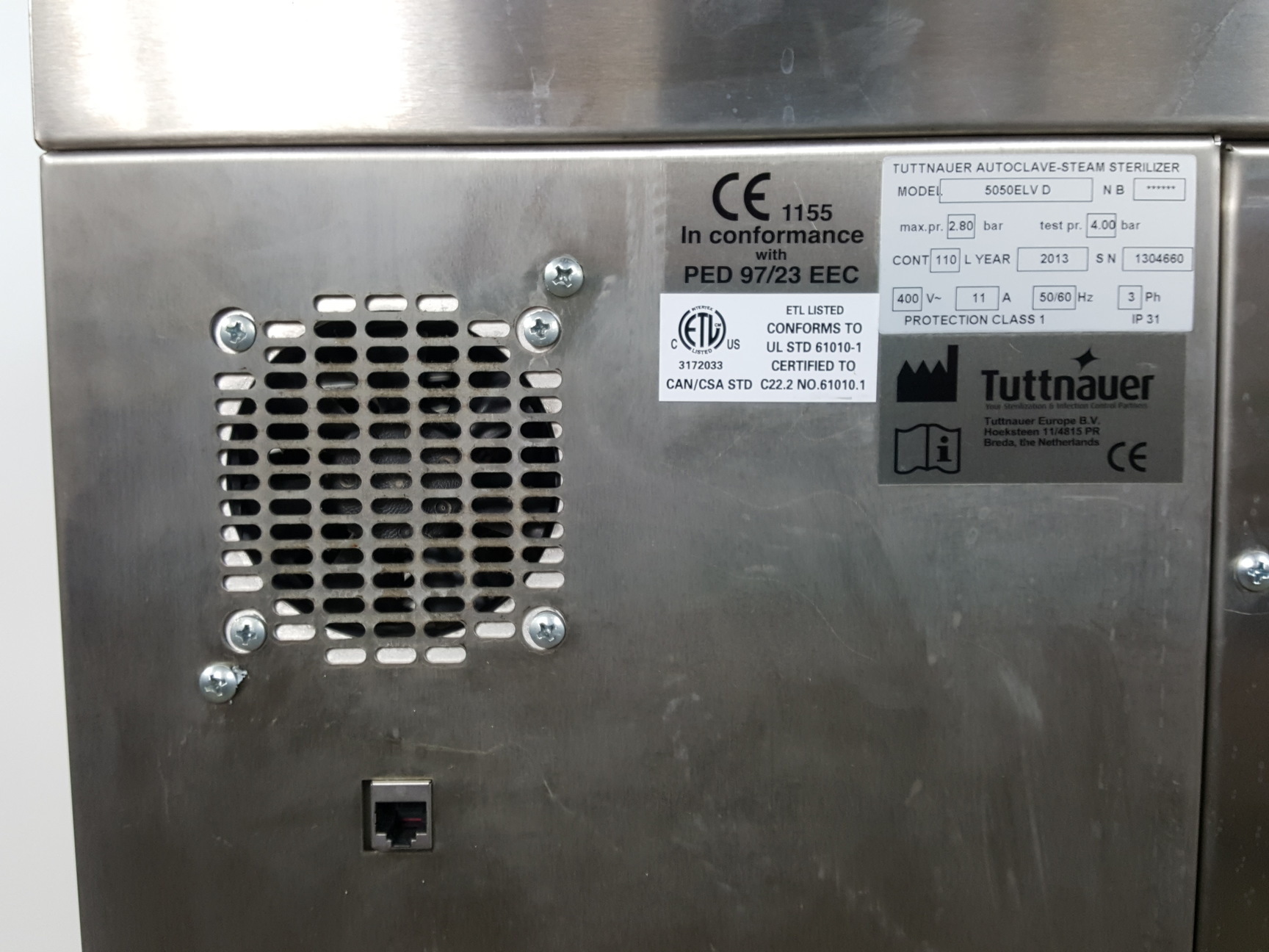 Image of Tuttnauer Vertical Laboratory Autoclave 5050ELV D Steriliser Lab 110L Faulty