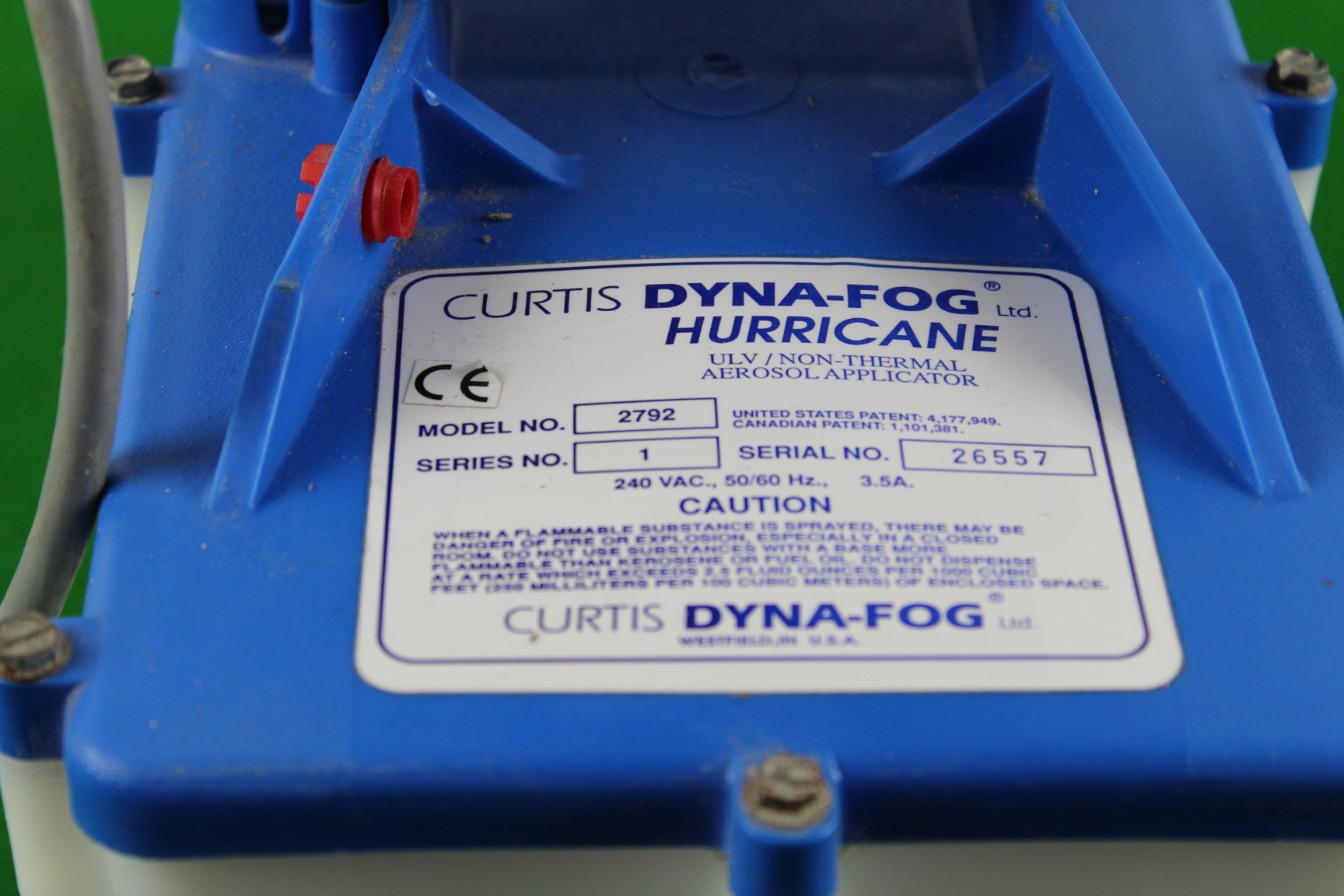 Image of Curtis Dyna-Fog Hurricane Fogger 2792 240V ULV Weed Pest Control Lab Disinfect