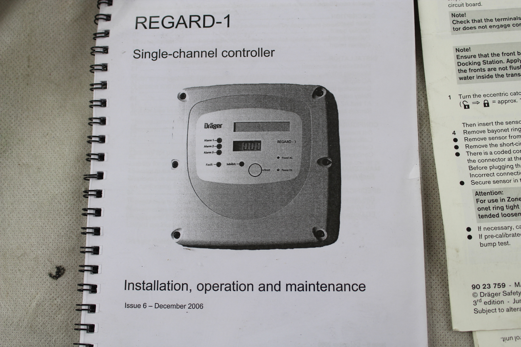 Image of Drager Single Channel Controller Regard-1 W/ Operating Manual