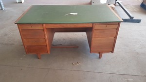 Thumbnail image of Leather Topped Wooden Executive Table / Office Desk