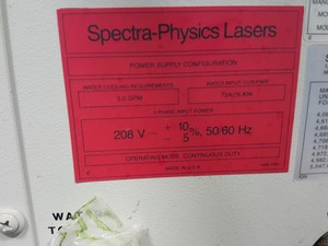 Thumbnail image of Spectra-Physics BeamLok Argon 2060-10S Laser & 2580 Power Supply