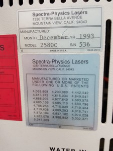 Thumbnail image of Spectra-Physics BeamLok Argon 2060-10S Laser & 2580 Power Supply