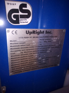 Thumbnail image of Faulty Upright UL25 DC Personnel Lift Telescopic Mast WH 31' PH 32 159kg Max '