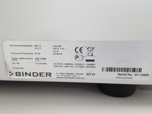 Thumbnail image of Binder ED53 Drying Oven Heating Thermal Sterilisation Maximum 300 Degrees  