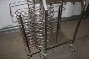 Thumbnail image of 3 Stainless Steel Commercial Kitchen Plate Rack Holders 20 Per Trolley