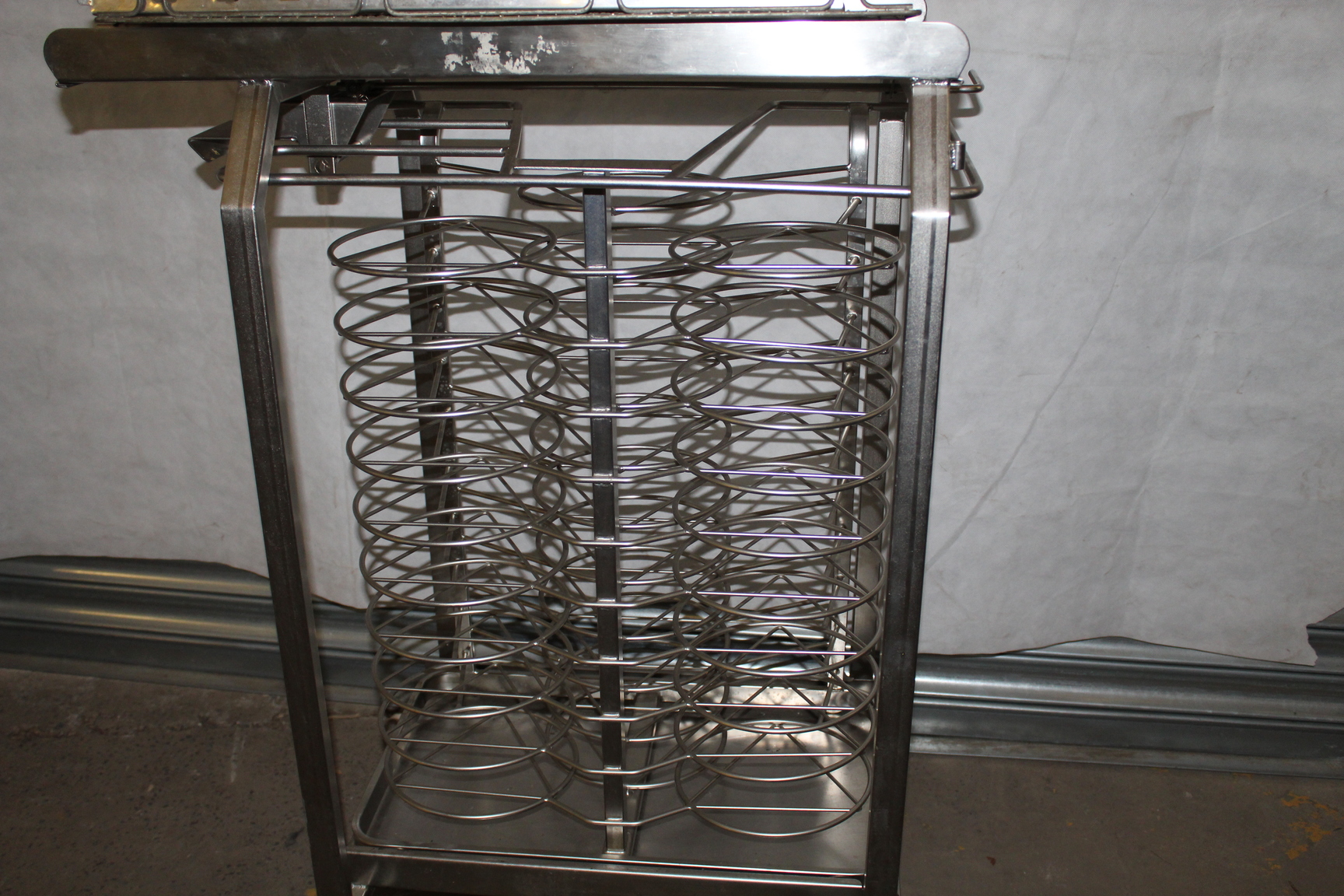Image of 3 Stainless Steel Commercial Kitchen Plate Rack Holders 20 Per Trolley