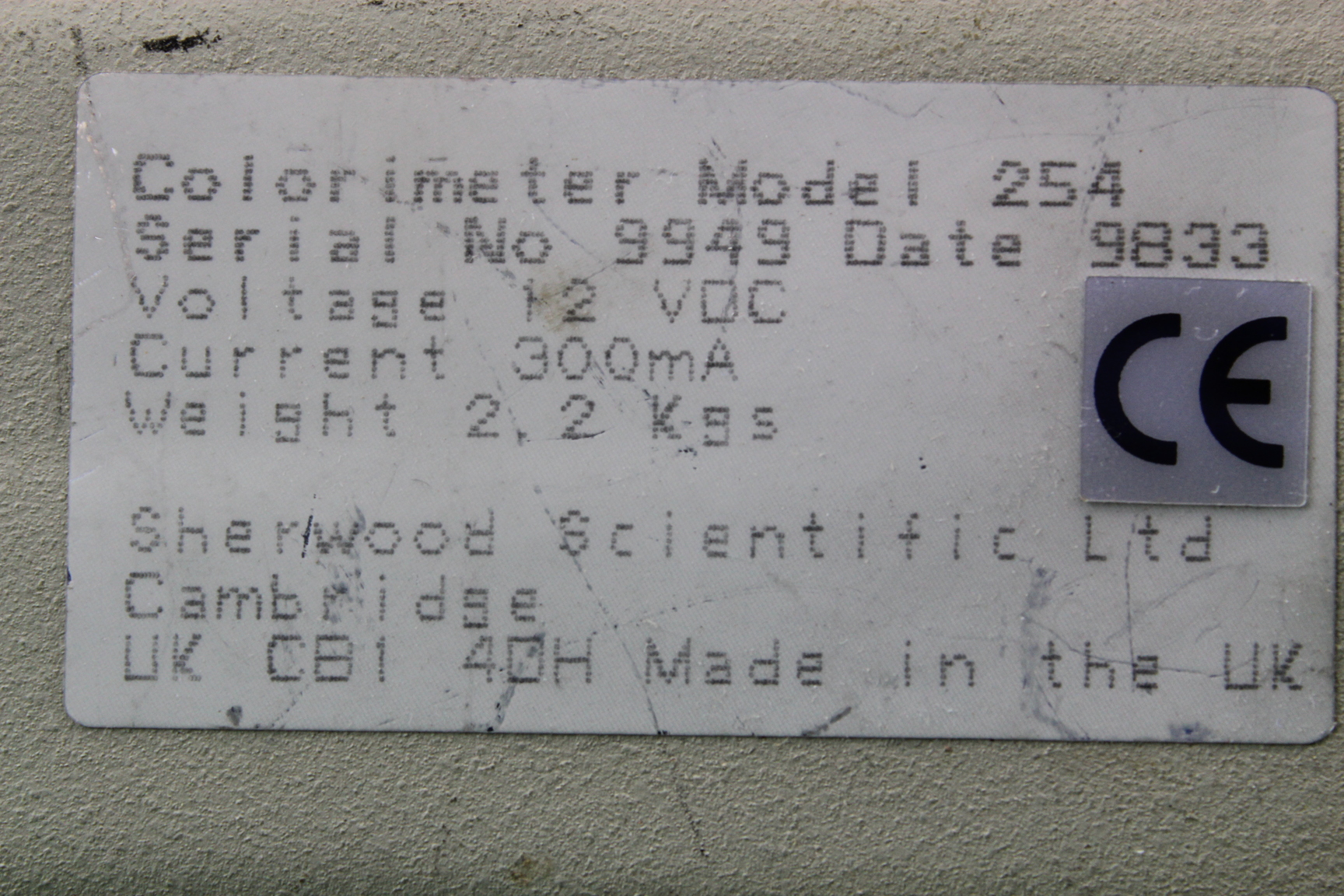 Image of Sherwood Colorimeter Model 254 Laboratory
