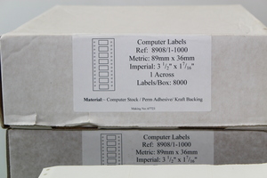 Thumbnail image of Lot of Continuous Computer Labels White 89x36mm + 70x36mm