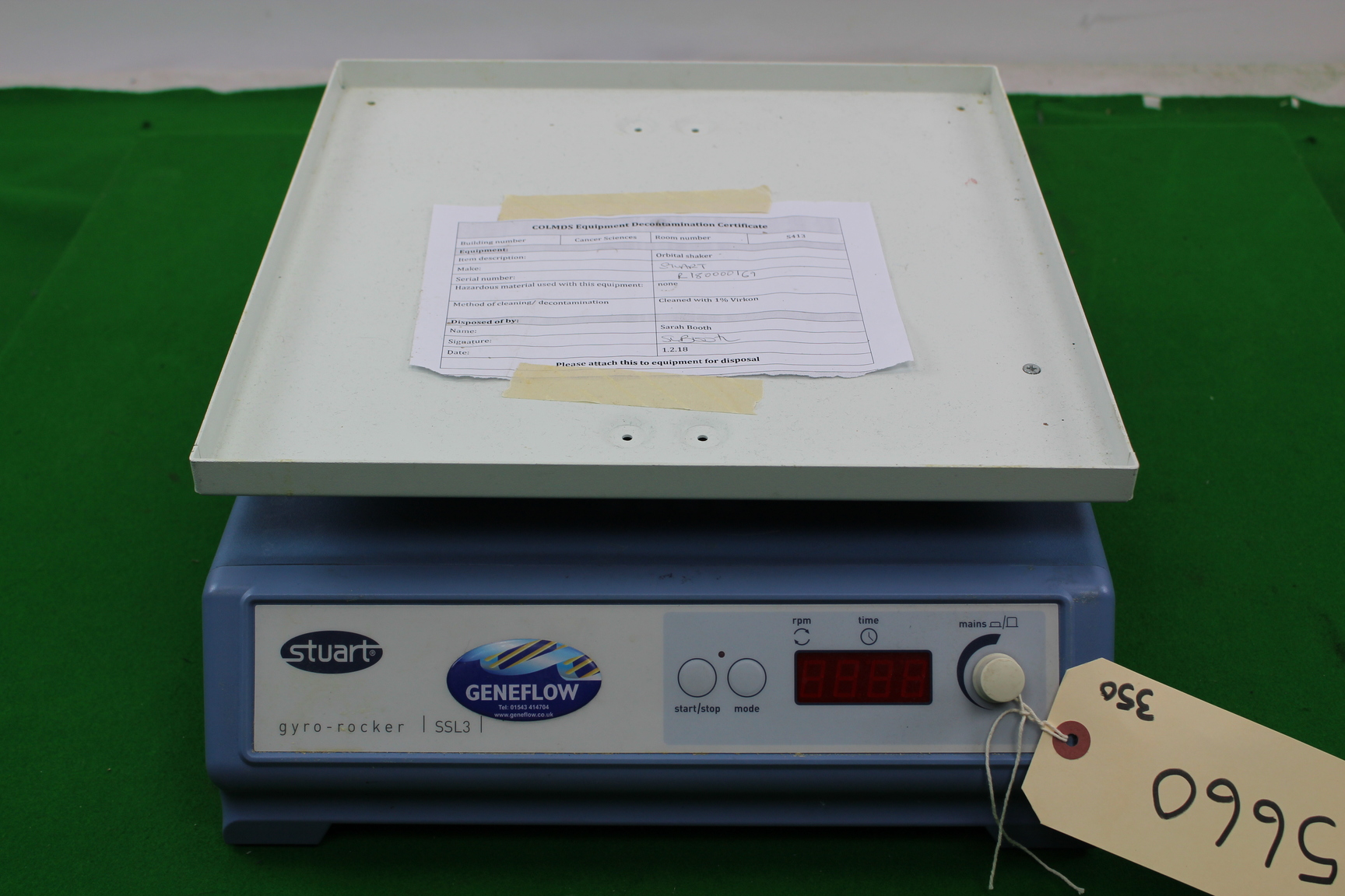 Stuart SSL3 GyroRocker Variable Speed Laboratory Lab Equipment Shaker