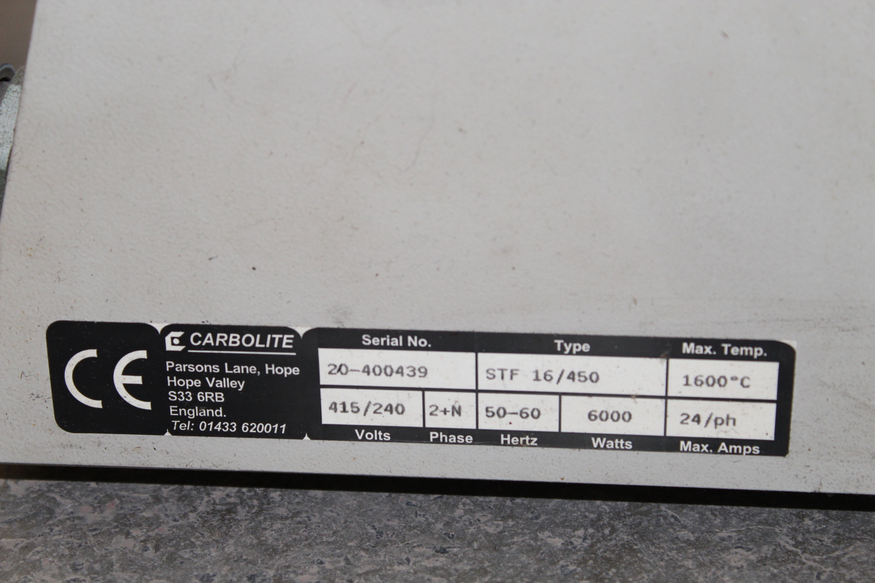 Image of Carbolite Glass Furnace STF 16/450 Maximum Temperature 1600C Glass Lab Oven Heat