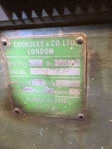 Thumbnail image of A.Cooksley and Co Wood Work Shop Lathe Motor Size ALK2 52" x 62" x 19"
