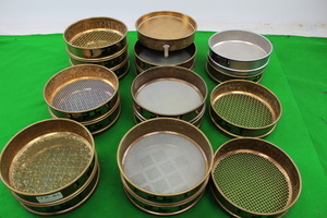 Thumbnail image of Job Lot 18 Endecotts Brass Laboratory Test Sieves Various Sizes Great Condition