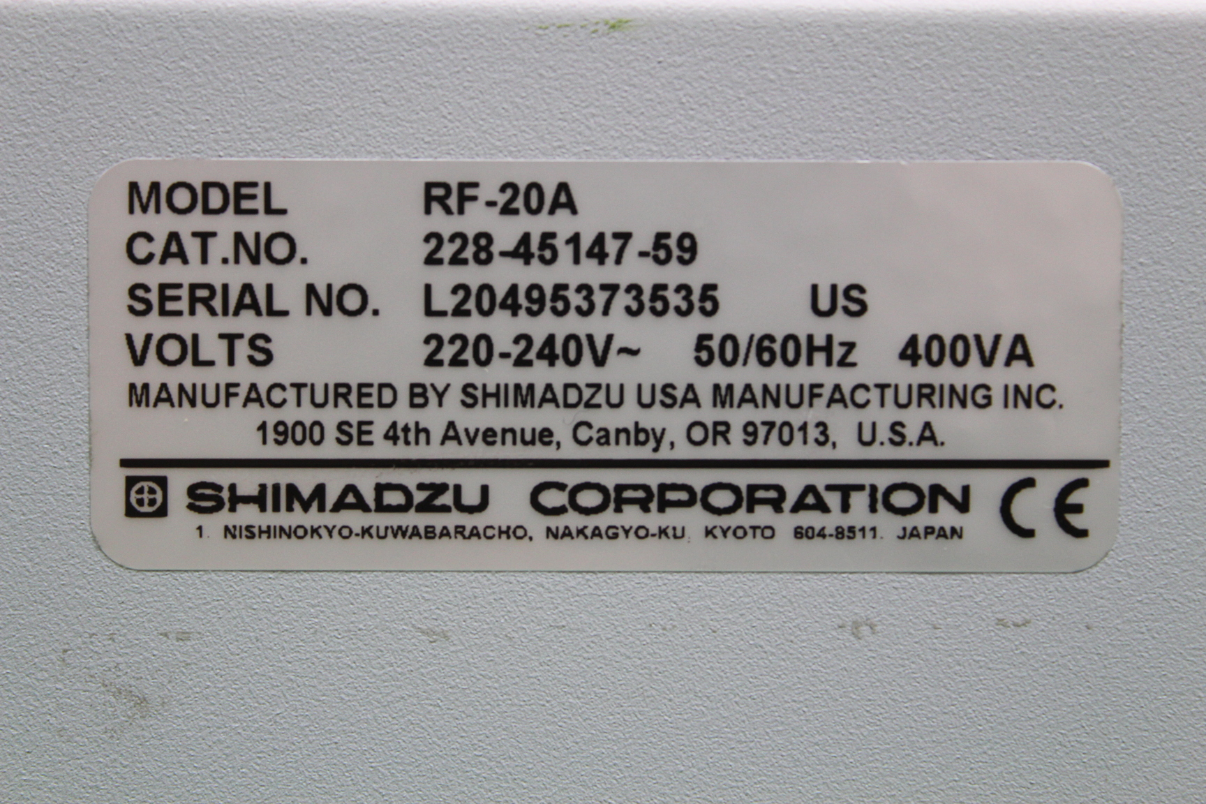 Image of Shimadzu Prominence Fluorescence Detector RF-20A Laboratory Equipment HPLC