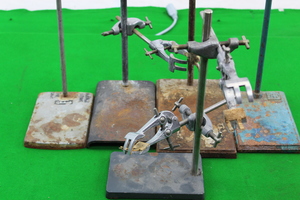 Thumbnail image of Job Lot 5 x Vintage Laboratory Clamp Stands with Claw Clamps