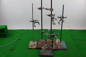 Thumbnail image of Job Lot 5 x Vintage Laboratory Clamp Stands with Claw Clamps