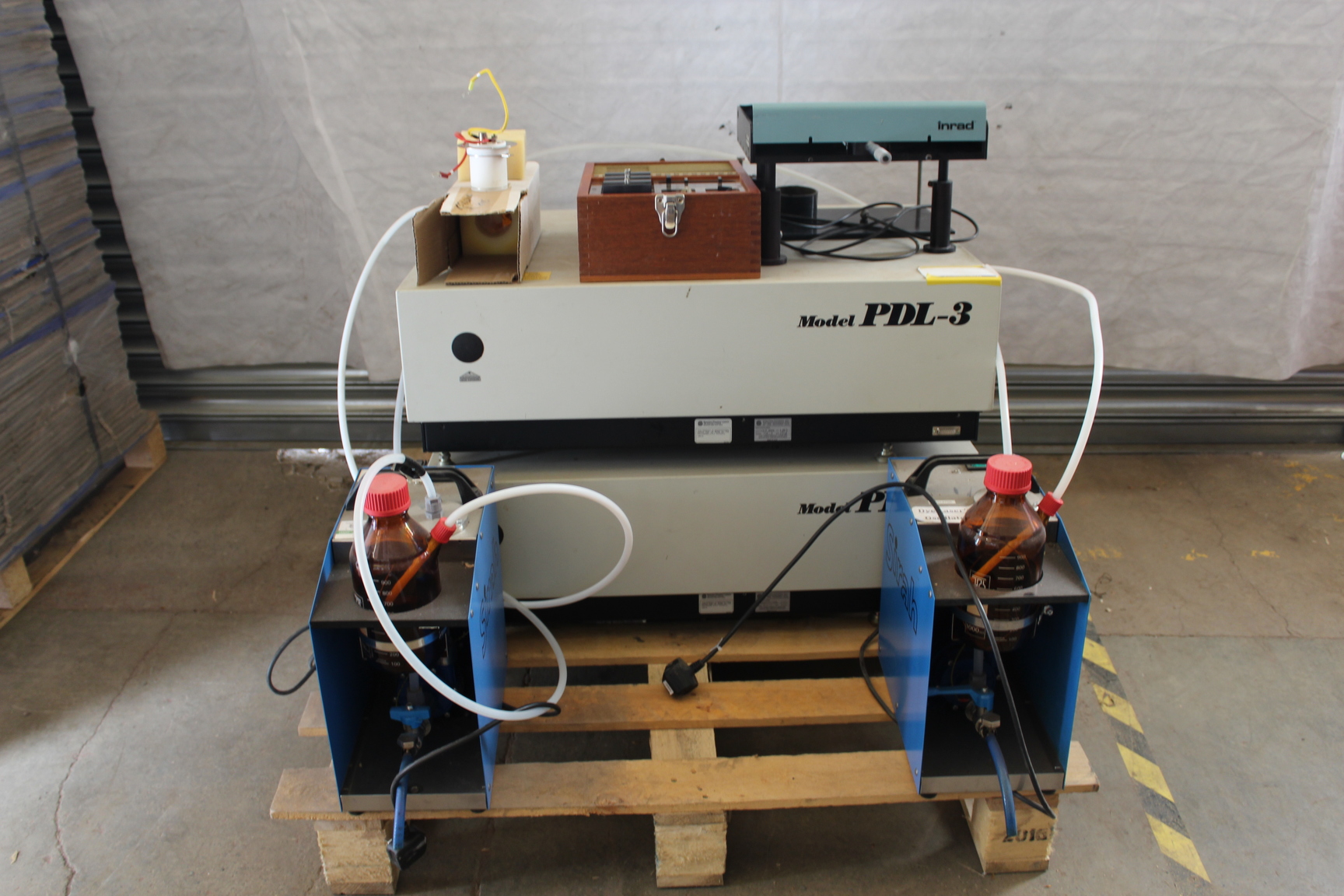 Image of Pair Of PDL-3 Pulsed Dye Lasers With 2 Dye Laser Oscillator Spectra-Physics 