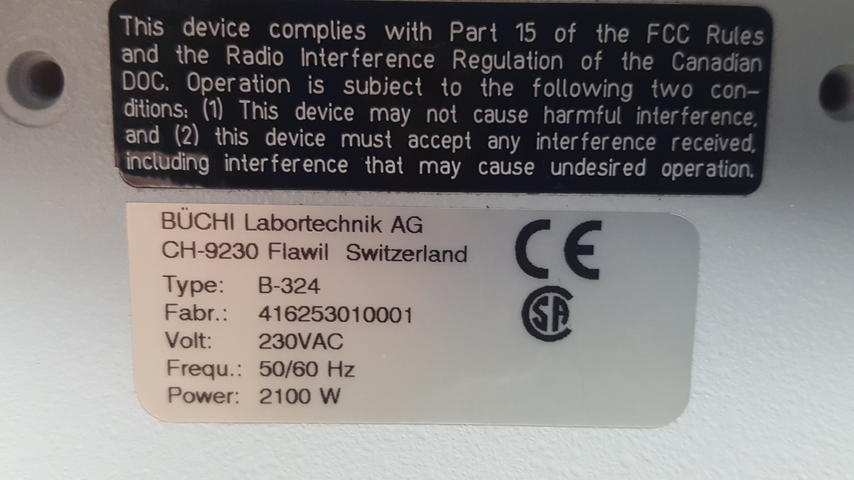 Image of Buchi Water Distillation Unit B-324 W/ Glassware, Instruction Manuals Lab  