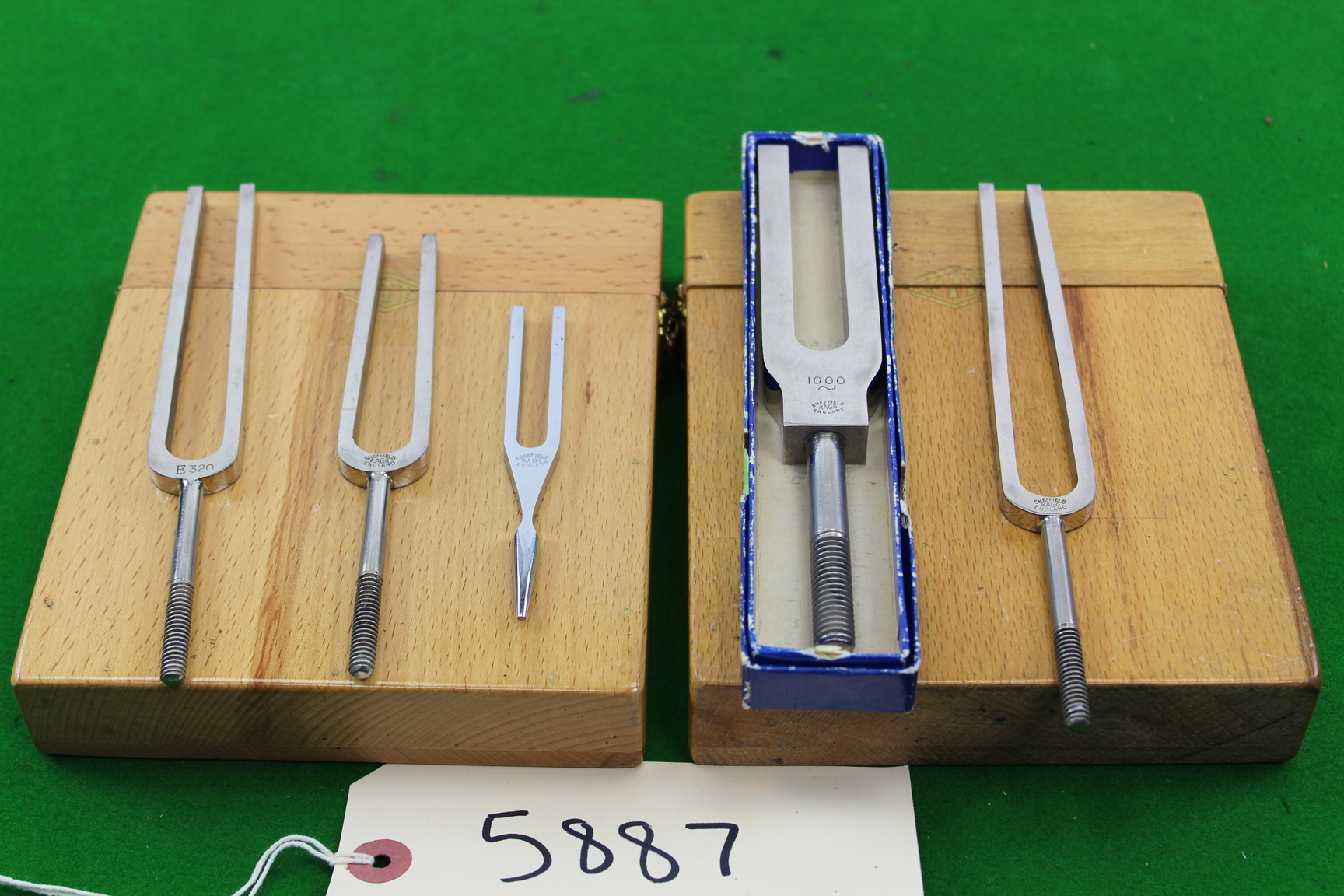 Image of Collection of Ragg Scientific Tuning Forks (RTF) in 2 Beautifully Made Wood Case