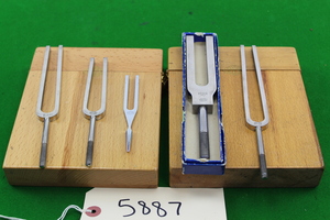 Thumbnail image of Collection of Ragg Scientific Tuning Forks (RTF) in 2 Beautifully Made Wood Case