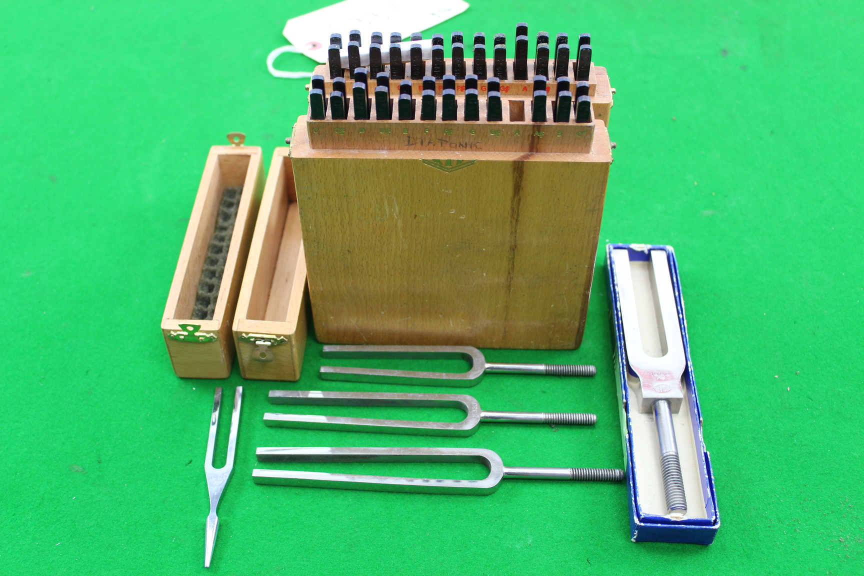 Image of Collection of Ragg Scientific Tuning Forks (RTF) in 2 Beautifully Made Wood Case