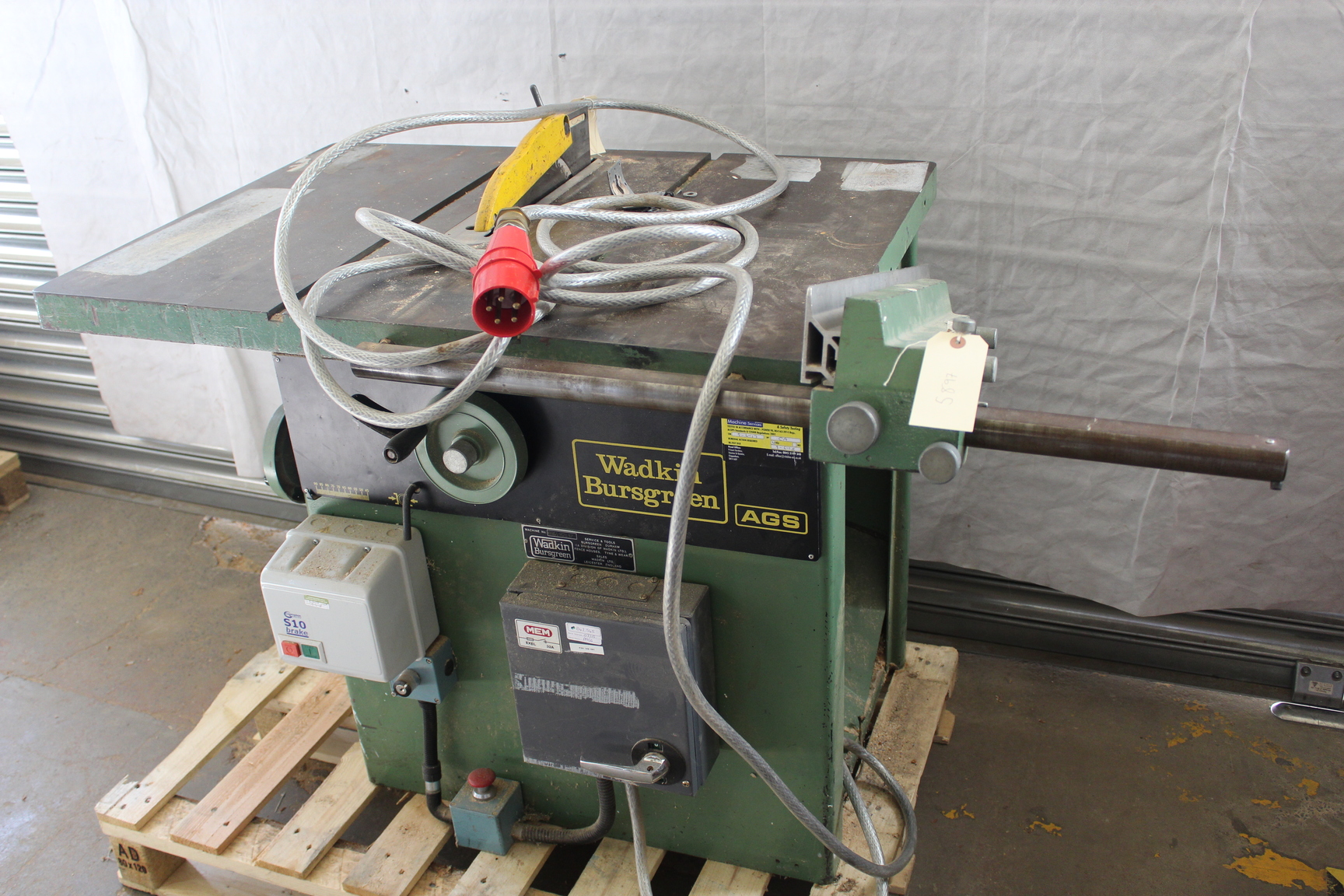 Image of Woodwork Workshop Wadkin Bursgreen AGS Table Saw Tools Metal Wood