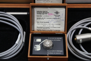 Thumbnail image of Lot of Bruel & Kjær Type 2615 Cathode Followers, 4144 Microphones, & Accessories
