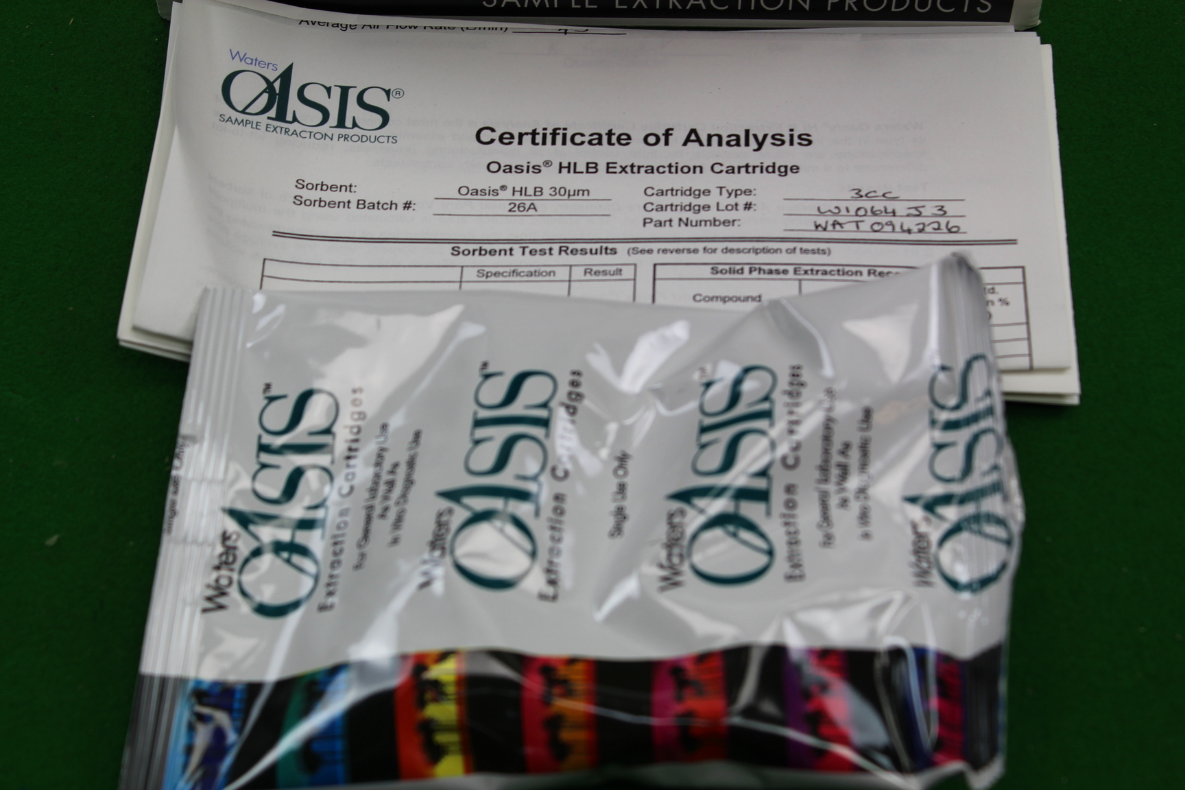 Image of Waters Oasis HLB 3cc 60mg Extraction Cartridges Box of 100 WAT094226 Laboratory