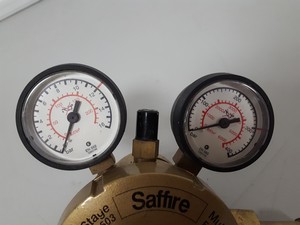 Thumbnail image of Lot of 6 Gas Regulators Multi-Stage CO2 Helium Saffire Lab-Master Untested