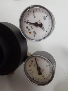 Thumbnail image of Lot of 6 Gas Regulators Multi-Stage CO2 Helium Saffire Lab-Master Untested