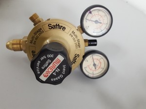 Thumbnail image of Lot of 6 Gas Regulators Multi-Stage CO2 Helium Saffire Lab-Master Untested