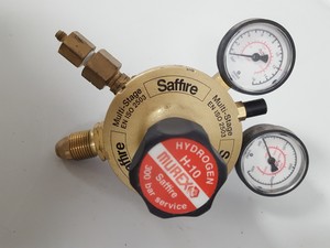 Thumbnail image of Lot of 6 Gas Regulators Multi-Stage CO2 Helium Saffire Lab-Master Untested