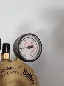 Thumbnail image of Lot of 6 Gas Regulators Multi-Stage CO2 Helium Saffire Lab-Master Untested