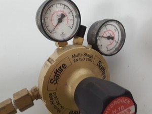 Thumbnail image of Lot of 6 Gas Regulators Multi-Stage CO2 Helium Saffire Lab-Master Untested