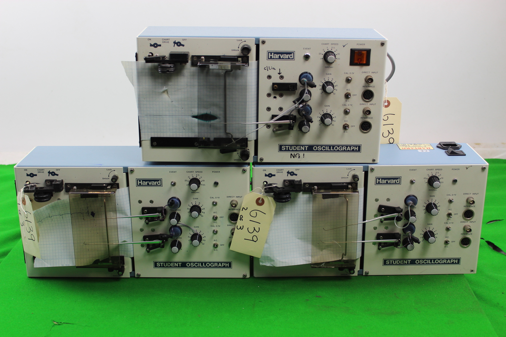 Lot of 3 Harvard Student Oscillographs Oscilloscope Laboratory Lab