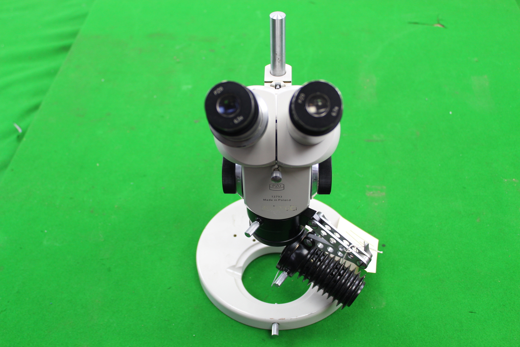 Image of PZO Warszawa Vintage Stereo Microscope 6x Objectives Lab Medical Biology