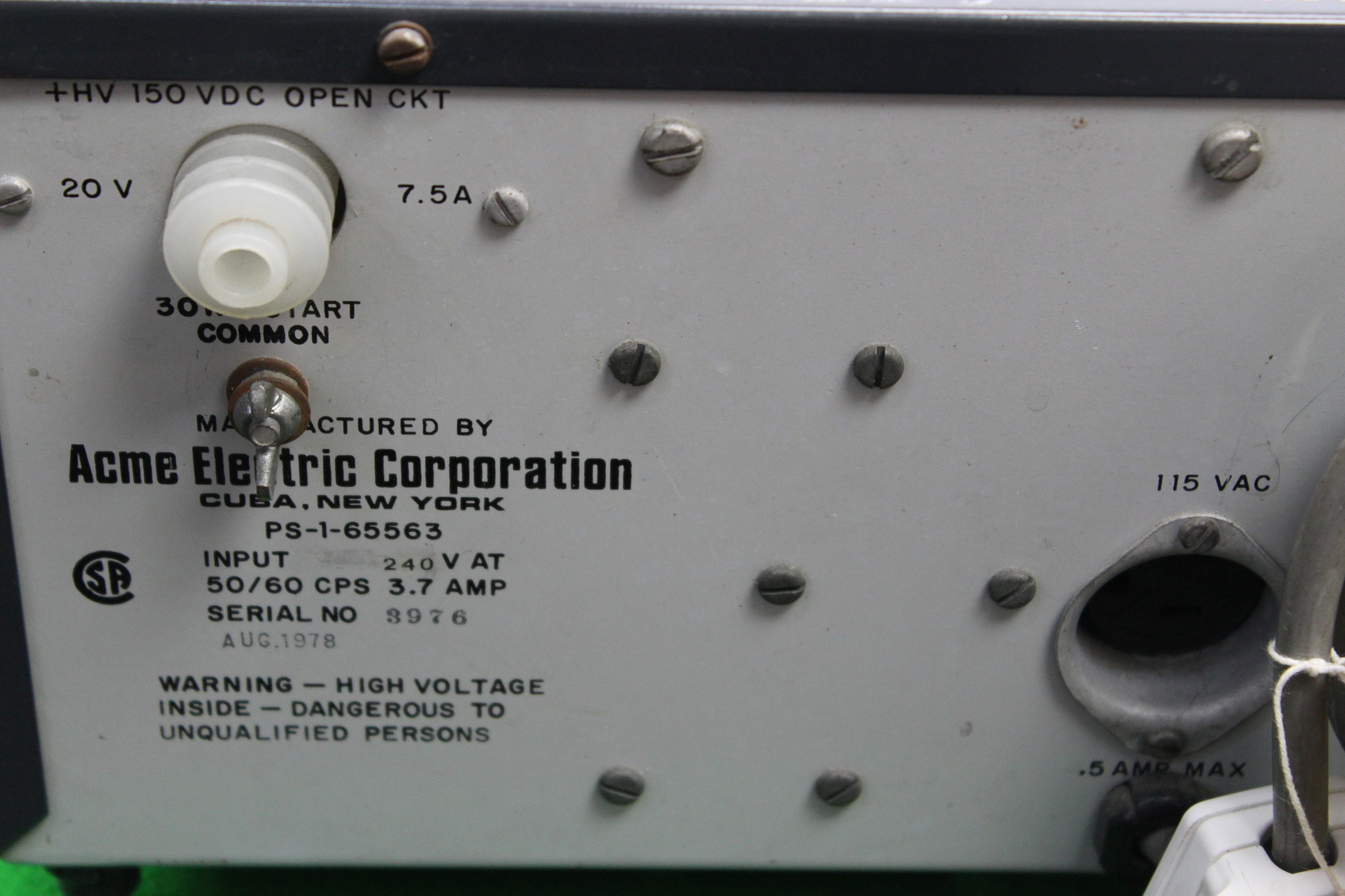 Image of Perkin-Elmer 150 Xenon Power Supply Acme Electric Corporation