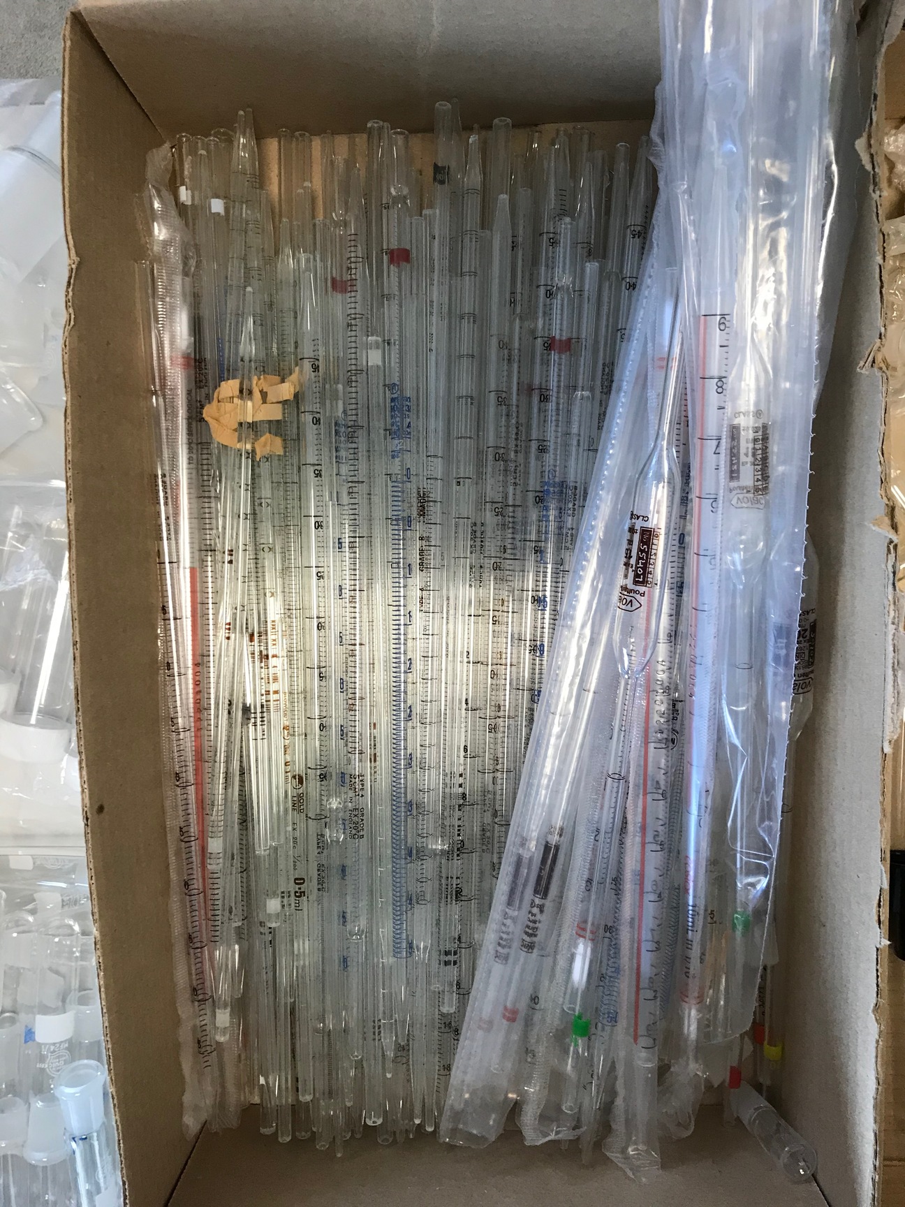 Image of Job Lot Of Laboratory Glassware For Labs, Schools Pyrex Eppendorf Tubes Flasks
