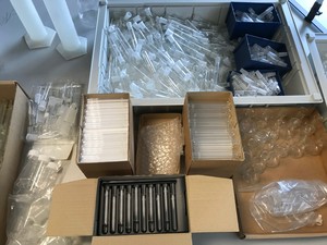 Thumbnail image of Job Lot Of Laboratory Glassware For Labs, Schools Pyrex Eppendorf Tubes Flasks