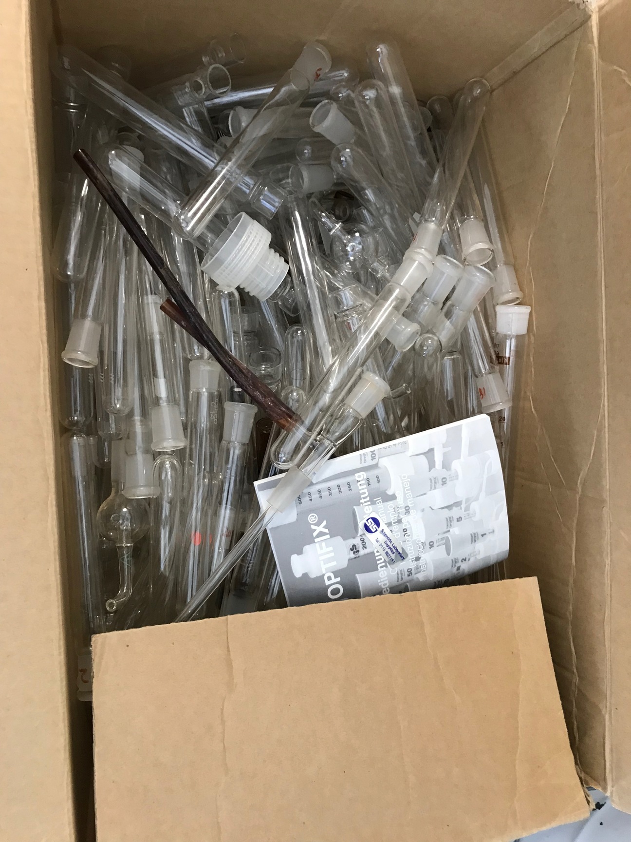 Image of Job Lot Of Laboratory Glassware For Labs, Schools Pyrex Eppendorf Tubes Flasks