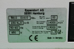 Thumbnail image of Eppendorf Centrifuge 5810 w/Rotor & 2 Buckets Faulty Spares Repair