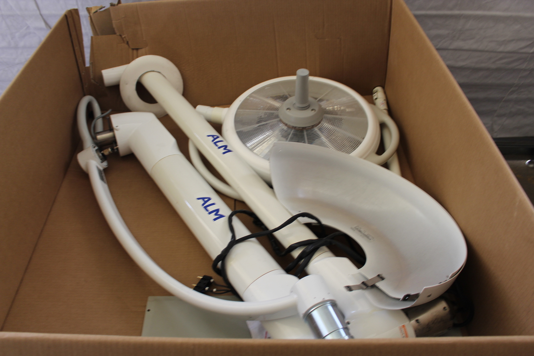 Image of Pair Of ALM Prismalix PGH Theatre Surgical Lights Ceiling Mounted Medical A&E