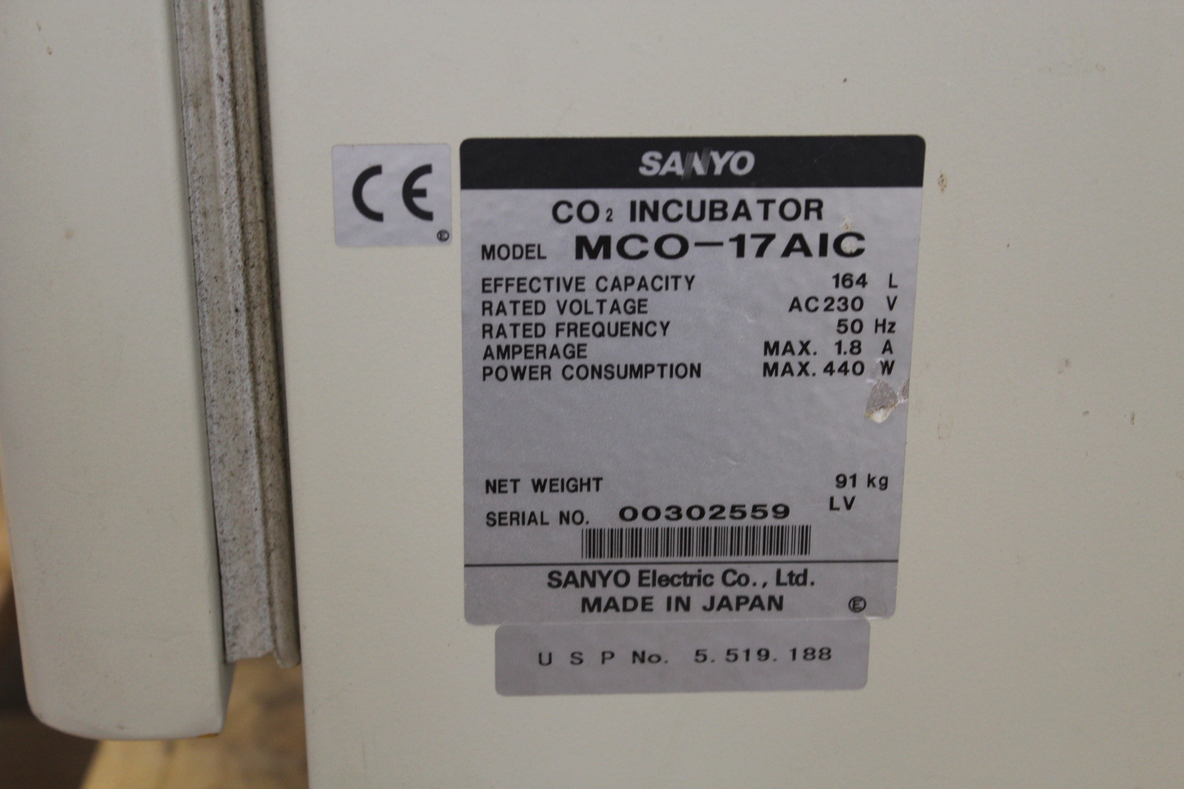 Image of Sanyo CO2 Incubator MCO-17AIC 164L Capacity Tested 37C Lab Laboratory 230V 