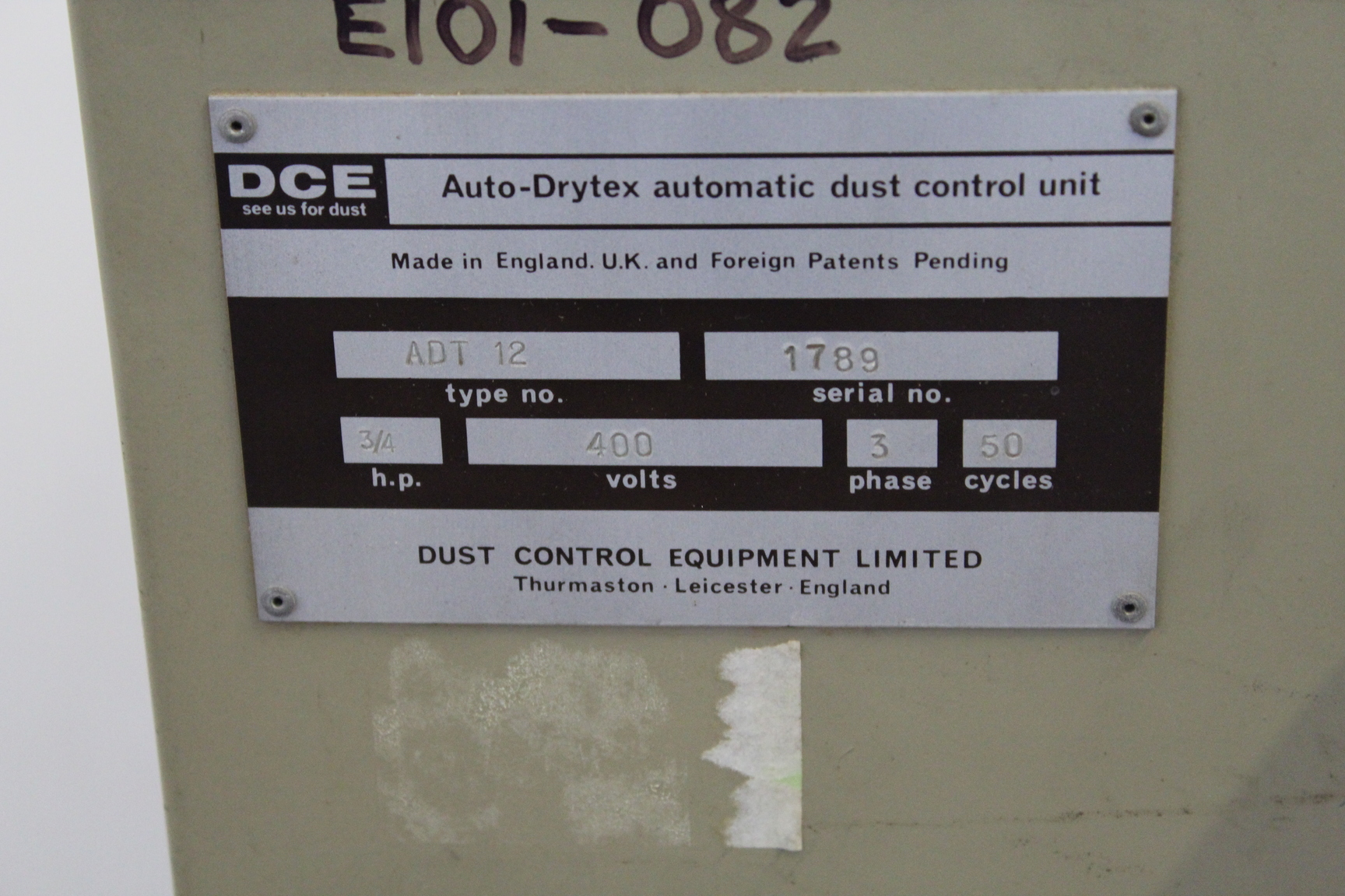 Image of DCE Auto-Drytex Automatic Dust Control Unit Extractor  W/ Dust Pipe