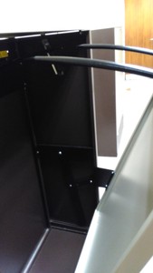 Thumbnail image of Metal Lockable Filing Cabinet w/ Drop Down Door Brown/Cream 93x42.5x138.5cm wdh 