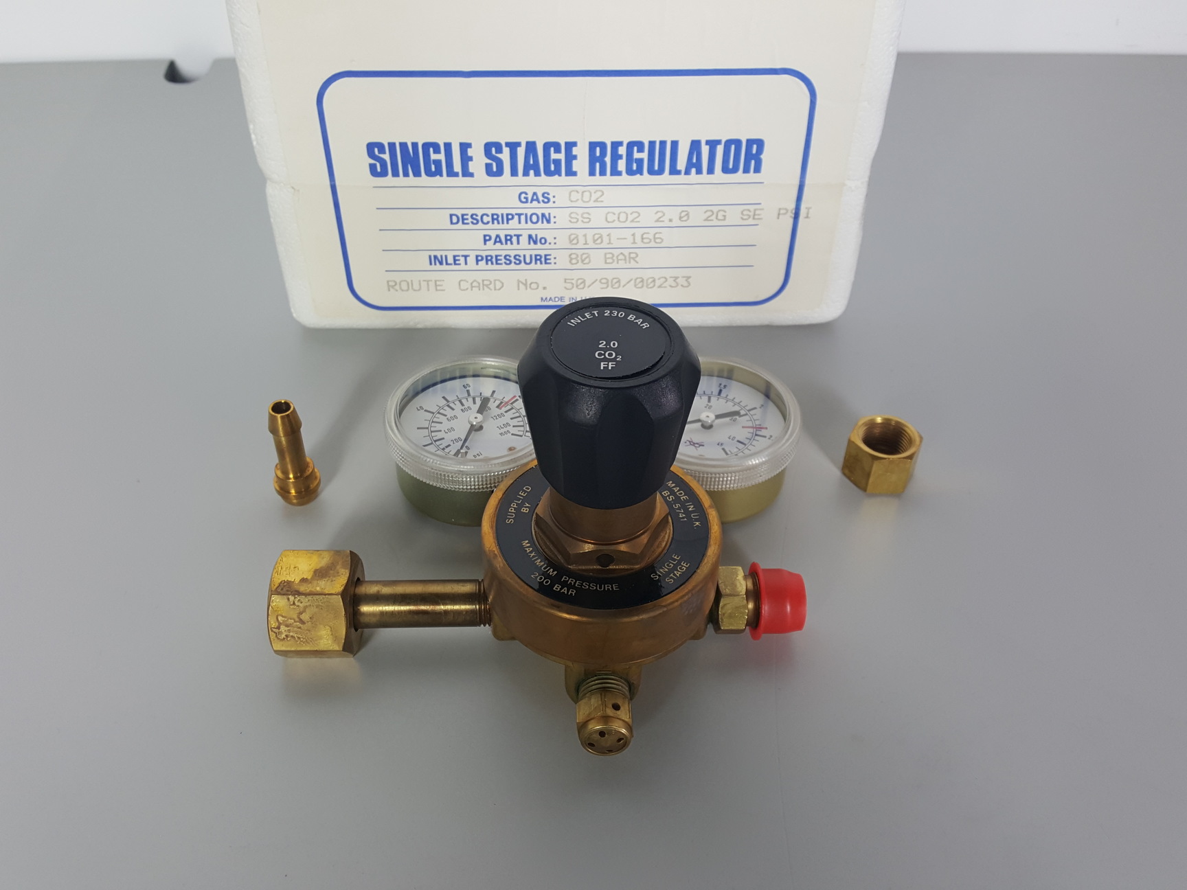 Image of LEEC Single Stage CO2 Regulator Part No. 0101-166 - SS C02 2.0 2G SE PSI Lab